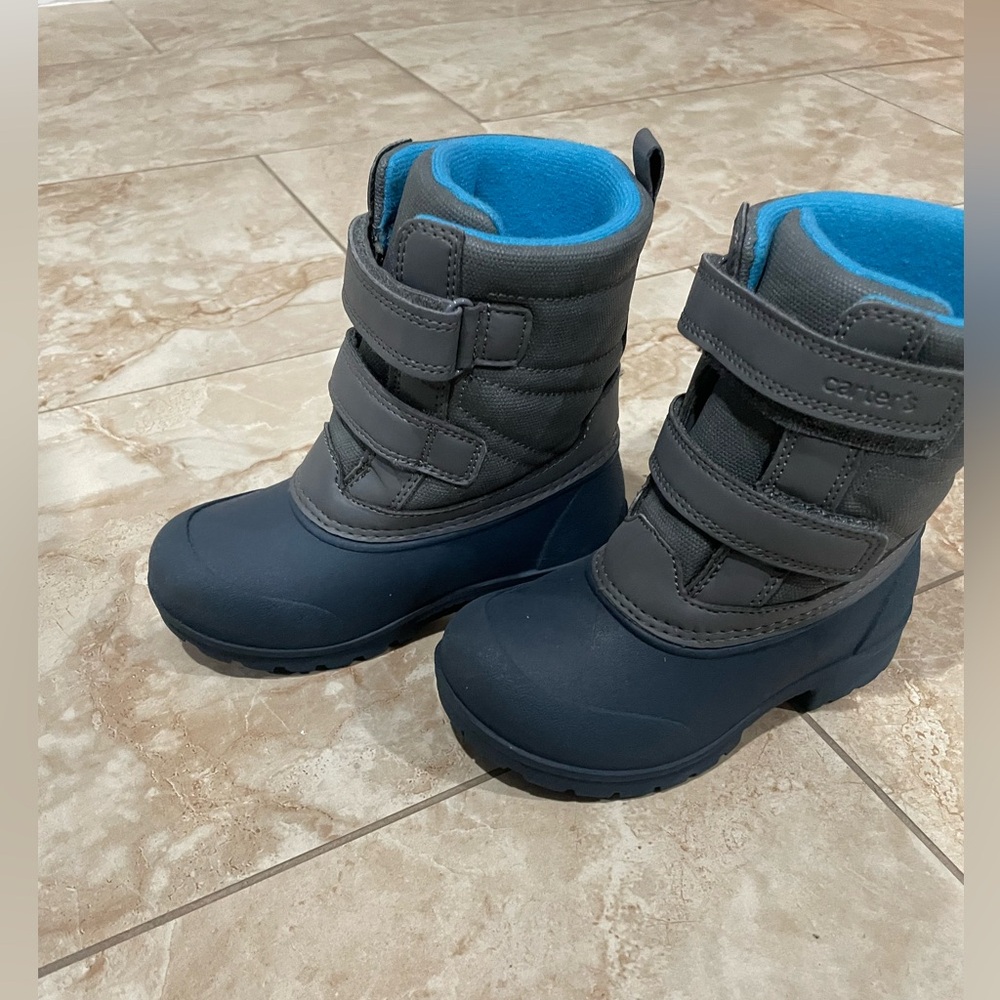 Carter's Kids' Navy and Charcoal Snow Boots